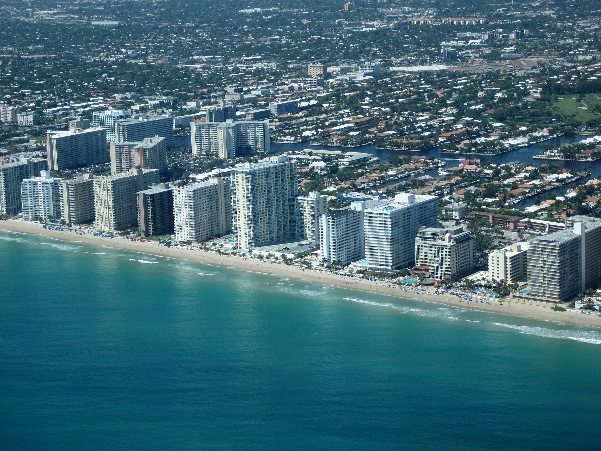 Fort Lauderdale beach aerial sand