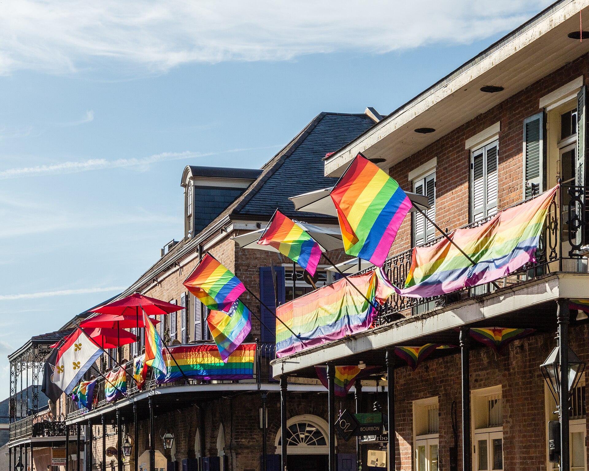 rainbow flags street