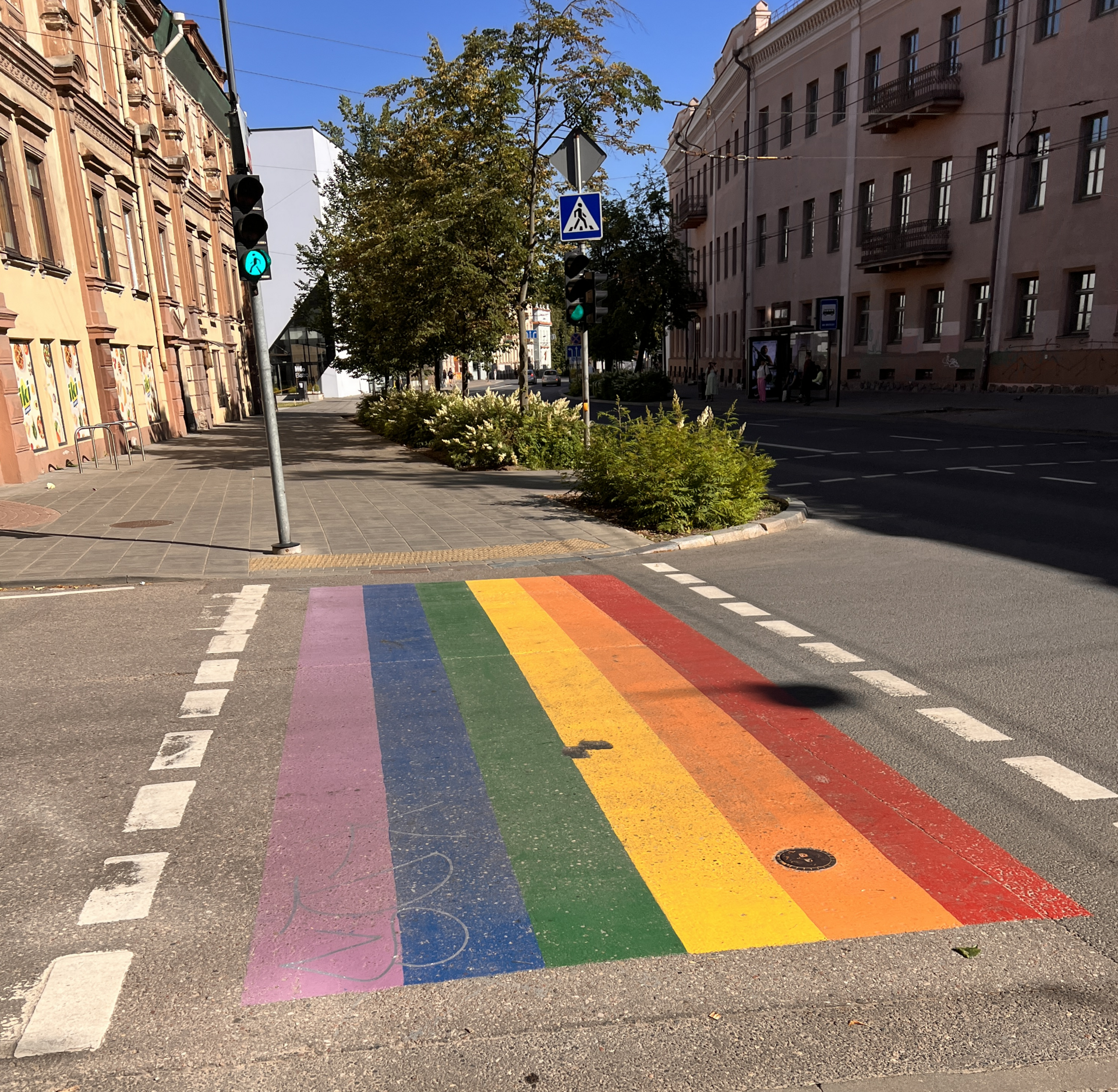 rainbow crossing street pride