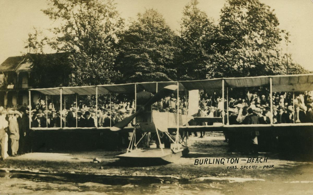 vintage beach crowd photo